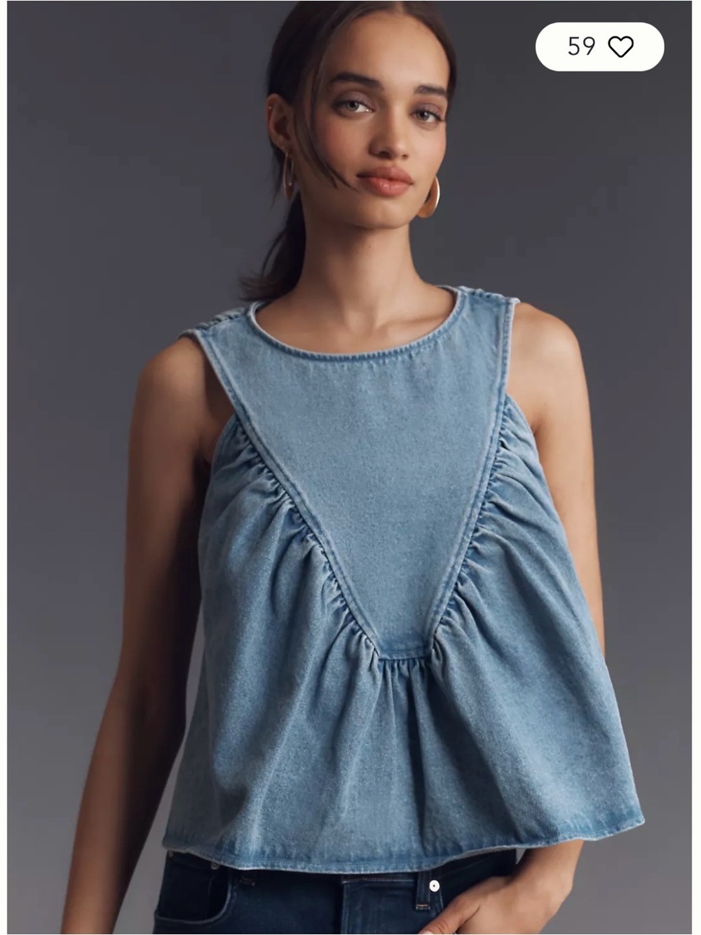 Anthropologie NWOT Mare Mare denim top - Picture 3 of 8